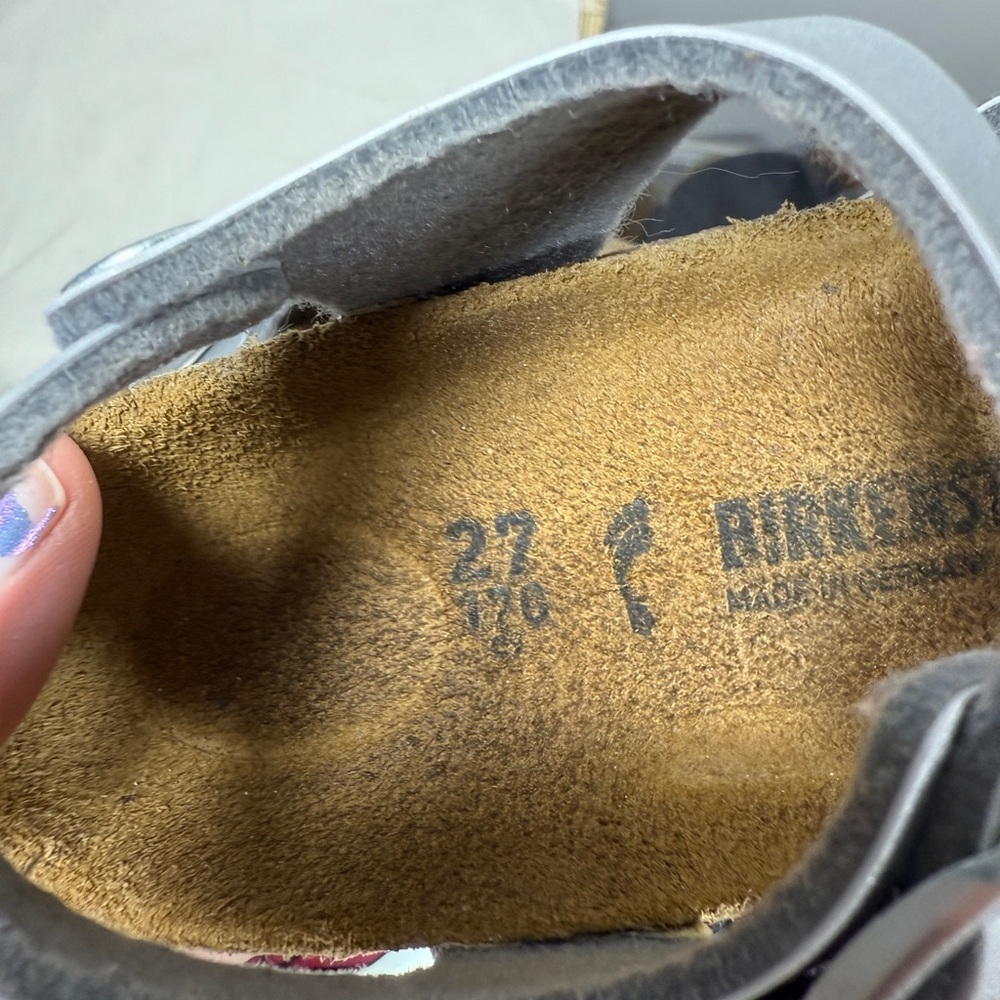 Little Kids Silver Rio‎ Birkenstock Strap On Sandals-Size 27 (US 9-9.5) - Picture 13 of 15